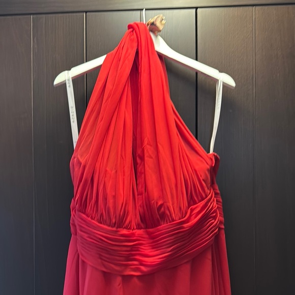 Elegant Red Halter Maxi Dress - Picture 2 of 8